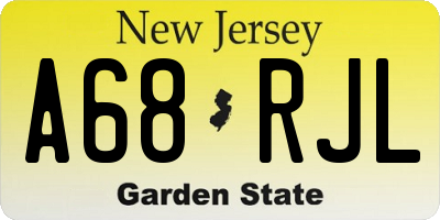 NJ license plate A68RJL