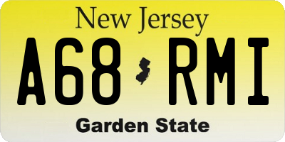 NJ license plate A68RMI
