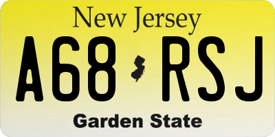 NJ license plate A68RSJ