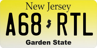 NJ license plate A68RTL