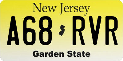 NJ license plate A68RVR
