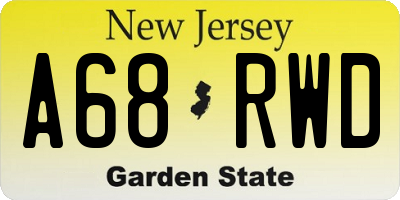 NJ license plate A68RWD