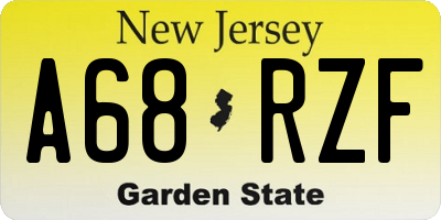 NJ license plate A68RZF