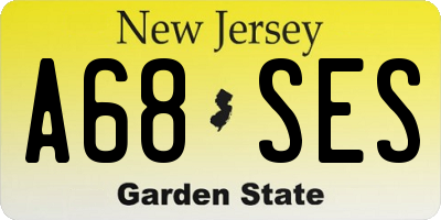 NJ license plate A68SES