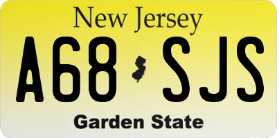 NJ license plate A68SJS