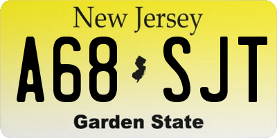 NJ license plate A68SJT