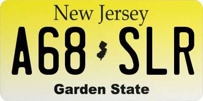 NJ license plate A68SLR