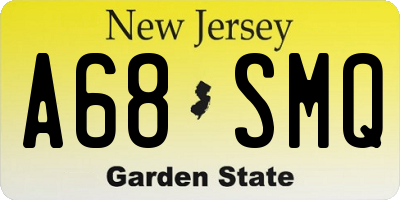 NJ license plate A68SMQ