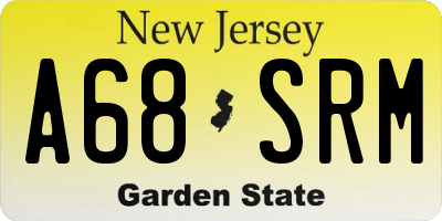 NJ license plate A68SRM