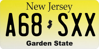 NJ license plate A68SXX