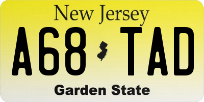 NJ license plate A68TAD