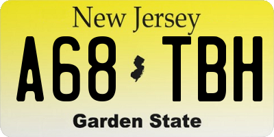 NJ license plate A68TBH