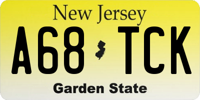 NJ license plate A68TCK