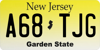 NJ license plate A68TJG