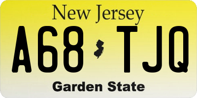 NJ license plate A68TJQ