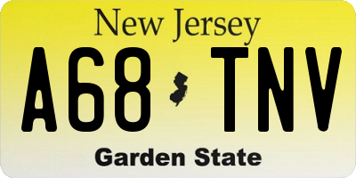 NJ license plate A68TNV