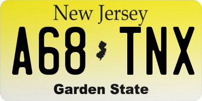 NJ license plate A68TNX