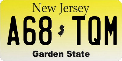 NJ license plate A68TQM