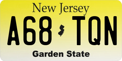NJ license plate A68TQN
