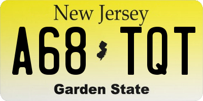 NJ license plate A68TQT