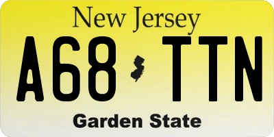 NJ license plate A68TTN