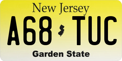 NJ license plate A68TUC