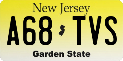 NJ license plate A68TVS