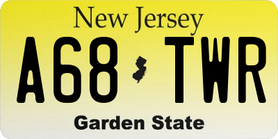 NJ license plate A68TWR