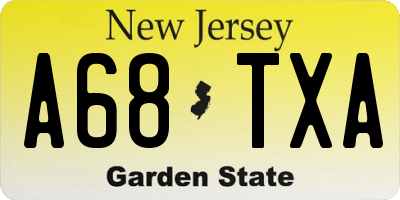NJ license plate A68TXA