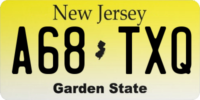 NJ license plate A68TXQ