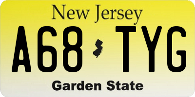 NJ license plate A68TYG