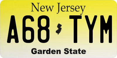 NJ license plate A68TYM