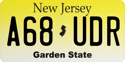 NJ license plate A68UDR