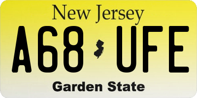 NJ license plate A68UFE