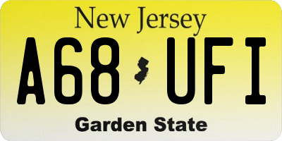 NJ license plate A68UFI