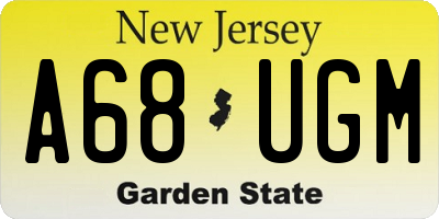 NJ license plate A68UGM