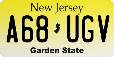NJ license plate A68UGV