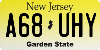 NJ license plate A68UHY