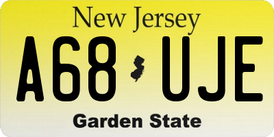 NJ license plate A68UJE