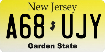 NJ license plate A68UJY