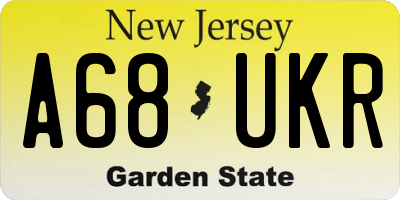 NJ license plate A68UKR