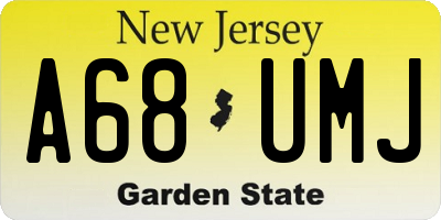 NJ license plate A68UMJ