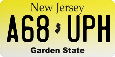 NJ license plate A68UPH