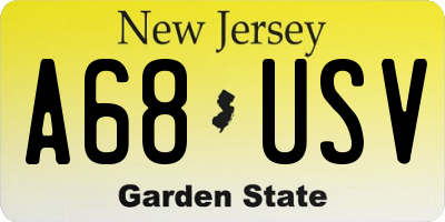 NJ license plate A68USV