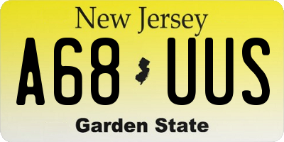 NJ license plate A68UUS