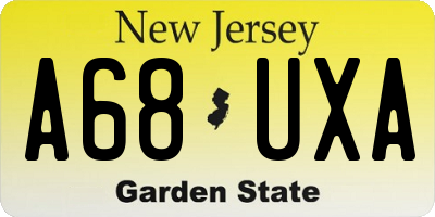 NJ license plate A68UXA