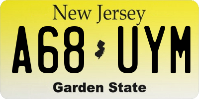 NJ license plate A68UYM