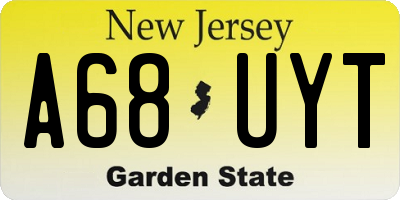 NJ license plate A68UYT