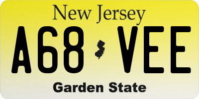 NJ license plate A68VEE