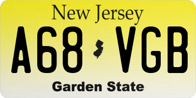 NJ license plate A68VGB